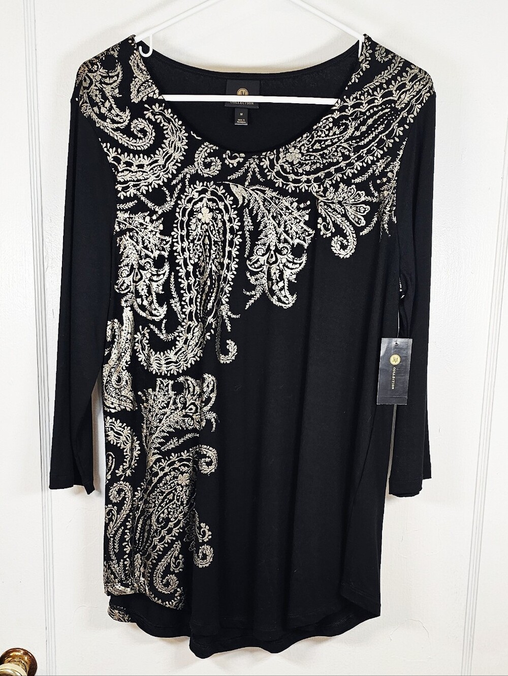 Gold Paisley Shimmer Blouse